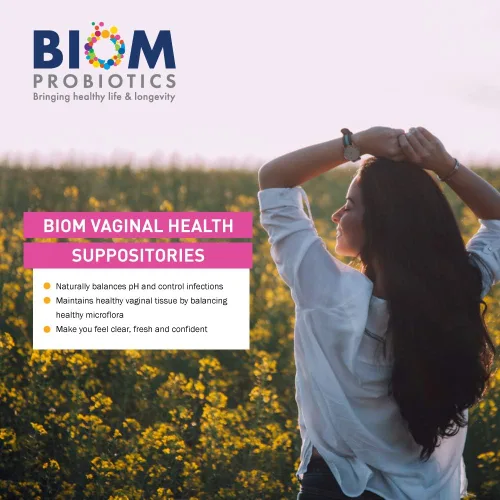 Vista 6 de Supositorio probiótico vaginal Biom: pH vaginal natural y régimen de control de olores; equilibra y nutre el microbioma vaginal; sin parabenos