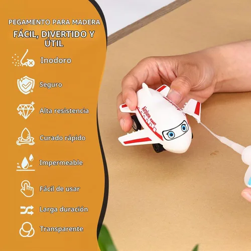 Vista 3 de Super pegamento para plástico con tapa antiobstrucción. 6 x 1 fl oz, pegamento de plástico adhesivo CA para modelo y miniatura, adecuado para PLA