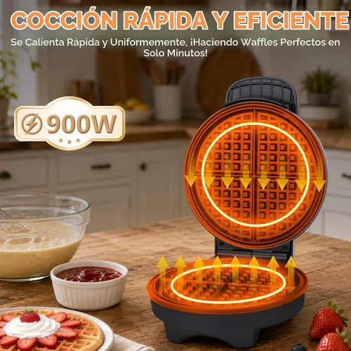 Vista 4 de Baker's Friend 7-Inch Classic Waffle Maker, Ceramic, Browning Control, 900W