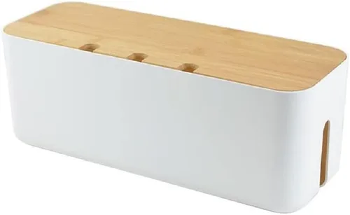 Vista 6 de Caja de organización de cables, organizador de rayas eléctricas, caja organizadora de cables, oculta y oculta las regletas de alimentación y cables