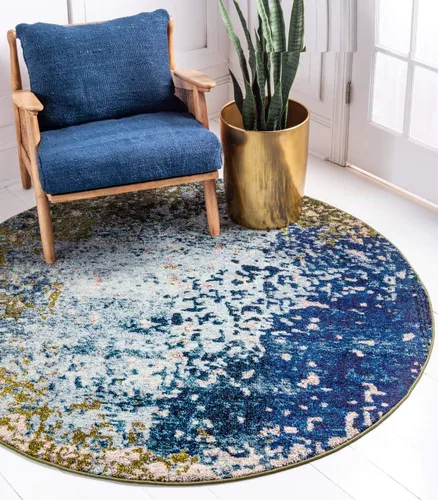 Vista 10 de Unique Loom Estrella Collection - Alfombra de área Vella (9' x 12' 2" Rectángulo Azul/Gris)