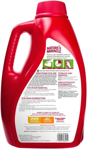 Vista 2 de Nature's Miracle Eliminador Avanzado de Manchas y Olores, Aroma a Limón Soleado, Fórmula Enzimática para Desórdenes Severos para Desastres Difíciles