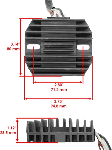 Vista 3 de Caltric Rectificador de estator y regulador con junta compatible con Yamaha Big Bear 350 Yfm350 4X4 1990-1994