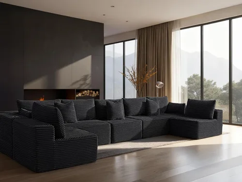 Vista 84 de Sofá modular de gran tamaño de 108 pulgadas, cómodo sofá deshuesado en forma de U para sala de estar, asientos extra profundos, sin montaje, sofá