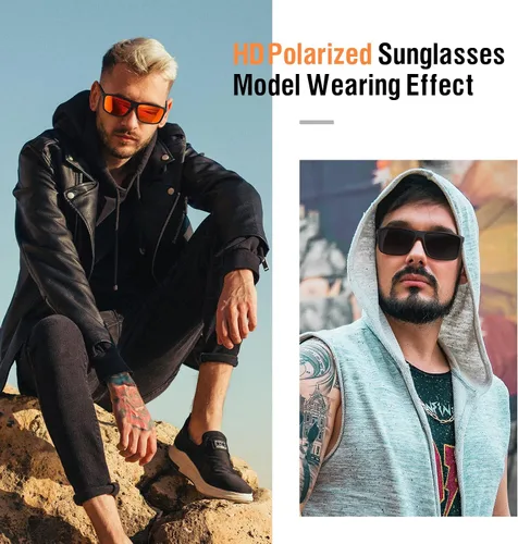 Vista 6 de KWHZXGYY Gafas de sol polarizadas para hombre y mujer, color negro, retro, protección UV400 para conducir, pescar, para hombre y mujer