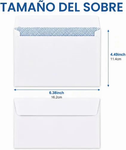 Vista 2 de Pralb Paquete de 200 sobres de papel kraft blanco de 4 x 6, sobres