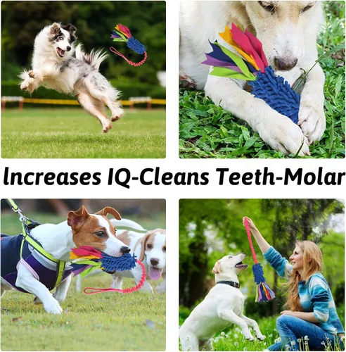 Vista 4 de wodoca Juguete de remolcador para perros, juguetes para perros para masticadores agresivos, juguete de cuerda fuerte para chirridos, juguete