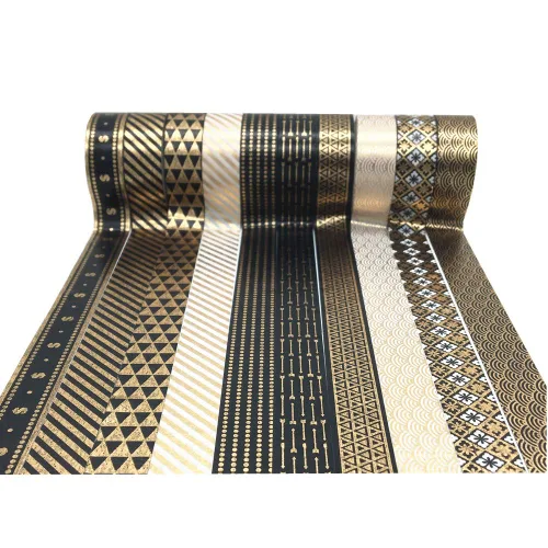 Vista 4 de VIVIQUEN Juego de cintas washi doradas de 0.59 pulgadas (0.591 in), paquete decorativo para álbumes de recortes, manualidades, envoltura de regalos