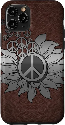 Vista 29 de Sunflower Peace Sign Hippie Hippy Vintage Floral Soul Gift Case for iPhone 17