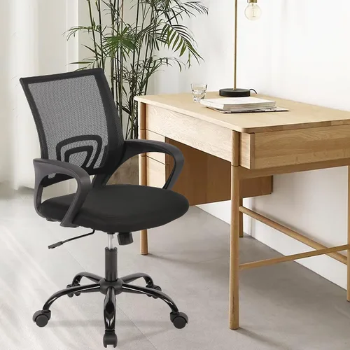Vista 2 de PayLessHere Silla de Oficina para Computadora Ergonómica Económica Silla de Escritorio Ajustable Cómoda de Respaldo Medio de Trabajo con Ruedas