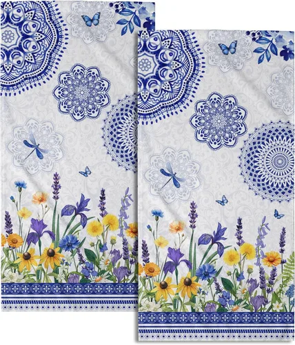 Vista 28 de Giwawa Juego de 2 toallas de mano con diseño de camión americano del 4 de julio, toallas de baño para el Día de la Independencia, suaves