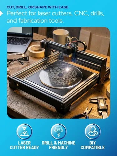 Vista 4 de Disco de acrílico transparente KastLite Círculo de plexiglás con grosor y diámetro personalizados Selección: 1/4" de grosor con diámetro