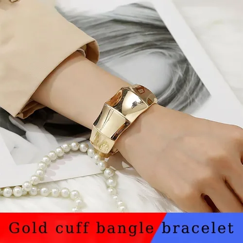 Vista 2 de INENIMARTJ Pulseras de oro para mujer, pulseras gruesas de oro, pulseras envolventes de oro