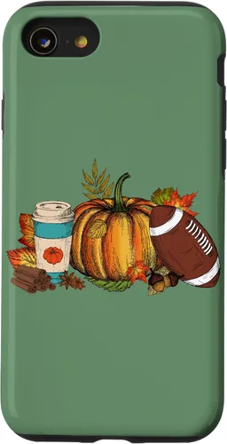 Vista 18 de Fall Football Pumpkin Coffee Latte Case for iPhone 17