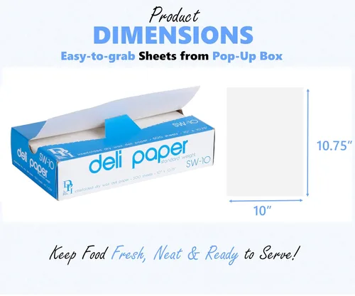 Vista 2 de Durable Packaging Papel de cera entrelazado de 10 "x 10 3/4