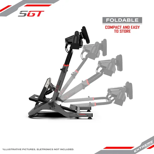 Vista 9 de Extreme Sim Racing Wheel Stand Cockpit SGT Racing Simulator - Nardo Gray Edition For Logitech G25, G27, G29, G920, G923 Thrustmaster and Fanatec