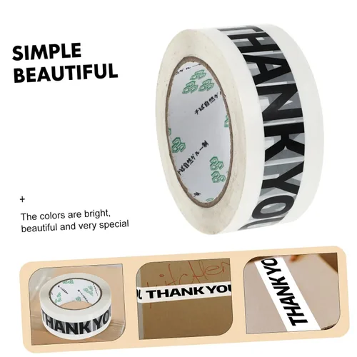 Vista 3 de STOBOK 1 rollo de cinta adhesiva de sellado decorativa de agradecimiento para envolver adhesivo fuerte multiusos para decoración del hogar