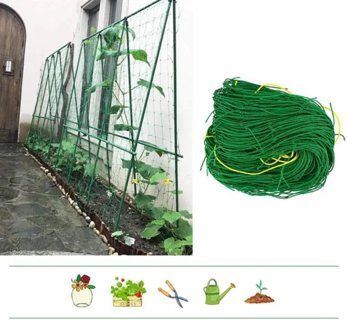 Vista 4 de Red de enrejado para plantas de jardín, soporte de plantas de alta resistencia, red de enrejado de vid y vegetal, red de trepadora, red de cultivo