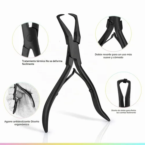 Vista 2 de Kit de herramientas para extensiones de cabello EHDIS de acero inoxidable, juego de alicates para micro enlaces de cuentas de cabello y removedor