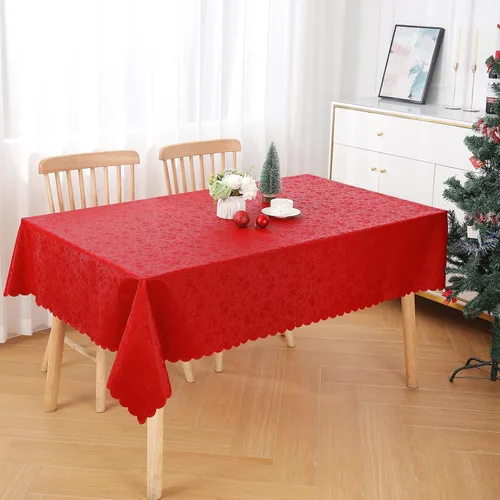 Vista 2 de Smiry Mantel Rectangular, Manteles de Vinilo Impermeables de Servicio Pesado, Cubierta de Mesa Limpiable y Lavable para Cocina y Comedor