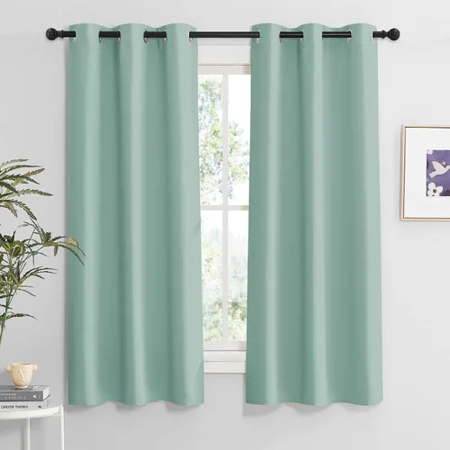 Vista 52 de RYB HOME - Cortinas para armario de 36 pulgadas, cortinas para oscurecer la habitación con ojales resistentes a la oxidación, cortinas de Aqua