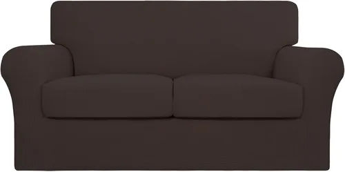 Vista 29 de Easy-Going Funda elástica de sofá de 4 piezas de gran tamaño para perros, funda de sofá lavable para 3 cojines separados, protector de muebles Negro
