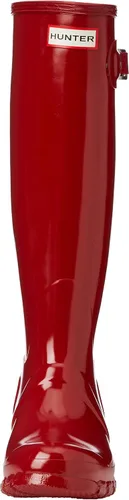 Vista 2 de Botas de lluvia de caña alta Hunter Original para mujer color negro brillante 8 B M US Rojo 7 BM US
