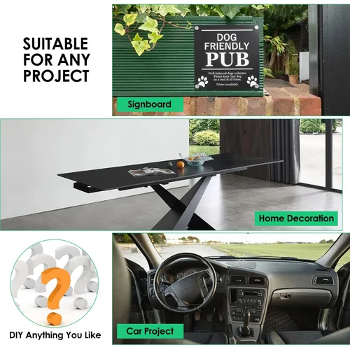 Vista 6 de Hoja de plástico ABS de 1/8 pulg. de grosor (3 mm) - 12" x 8", tablero termoplástico rígido impermeable negro para letreros, manualidades, proyectos