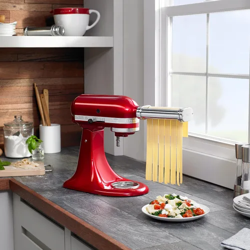 Vista 3 de KitchenAid KSMPDX Pasta Deluxe Set de accesorios para batidora, acero inoxidable, 5 piezas (paquete de 1) Fits all KitchenAid Stand Mixers