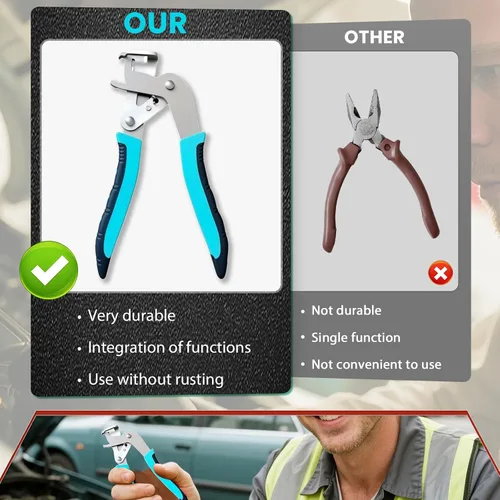 Vista 6 de Alicates de clip para automóvil, alicates multifuncionales para automóviles, herramienta de extracción de clips, abre los paneles sin esfuerzo sin
