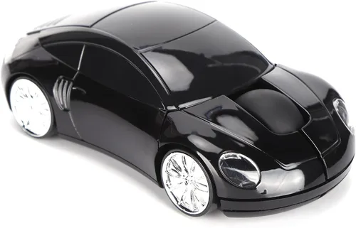 Vista 5 de Dpofirs Mouse 2.4G para laptop, mini mouse inalámbrico inteligente en forma de automóvil, mouse ergonómico con receptor USB, regalos para niñas Negro