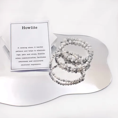 Vista 3 de Ronglry 3 pulseras de piedra natural para mujeres y hombres, pulseras de cuentas de cristal curativo, amatista espiritual, cuarzo rosa, chakras