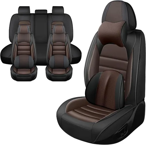 Vista 26 de Fundas de asientos de automóvil para Dodge Ram 1500 2004-2011, funda de asiento de cuero PU impermeable, suave y transpirable con bolsillos