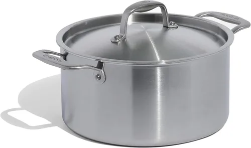 Vista 9 de Made In Cookware - 8 Quart Stainless Steel Stock Pot With Lid (Antique Brass Handle) - 5 Ply Stainless Clad - Professional Cookware - Crafted in