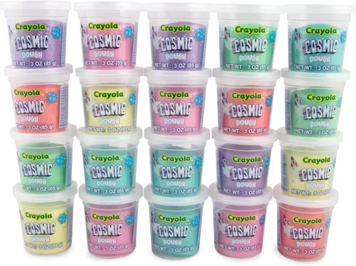 Vista 2 de Crayola Cosmic Dough 20pk x 3oz - Juguetes especiales para niños, recuerdos de fiesta, artículos escolares - Masa para modelar brillante no tóxica