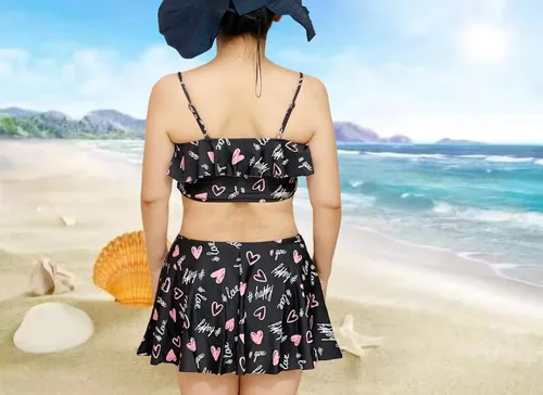 Vista 8 de Traje de baño de dos piezas para niñas de 6 a 16 años con volantes, tankini de sirena