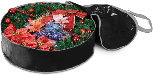 Vista 4 de Propik - Bolsa de almacenamiento para corona de 24 pulgadas, material resistente a desgarros, fácil almacenamiento, con asas resistentes y ranura