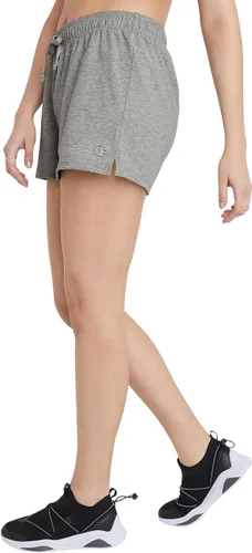 Vista 3 de Champion Pantalones cortos de jersey para mujer, pantalones cortos de gimnasio ligeros para mujer, pantalones cortos de jersey para mujer, 5 pulgadas