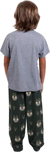 Vista 3 de Ultra Game NBA - Pijama de 2 piezas para niños, conjunto de pantalón y camisa