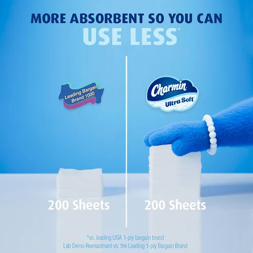 Vista 9 de Charmin Papel higiénico ultra suave, 18 rollos Mega XL = 108 rollos regulares