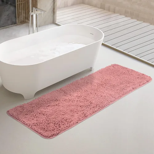 Vista 263 de Yeaban Alfombra de pasillo de baño de 24 x 72 pulgadas, antideslizante, alfombra de baño larga de felpilla gruesa, absorbente y lavable, alfombra
