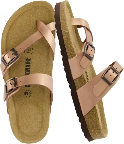 Vista 10 de CUSHIONAIRE Luna - Sandalias con plantilla de corcho para mujer con correas Negro