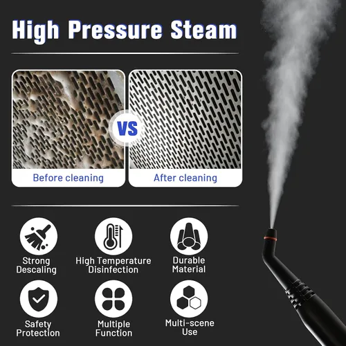 Vista 7 de ARLIME Limpiador a vapor, vaporizador doméstico resistente con 19 accesorios, tanque de 1.5 L y cable de alimentación de 13 pies, limpiador de vapor