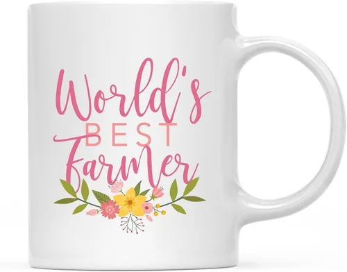 Vista 60 de Andaz Press Taza de café de 11 oz, regalo de broma de la mejor abbuela del mundo, diseño floral, paquete de 1