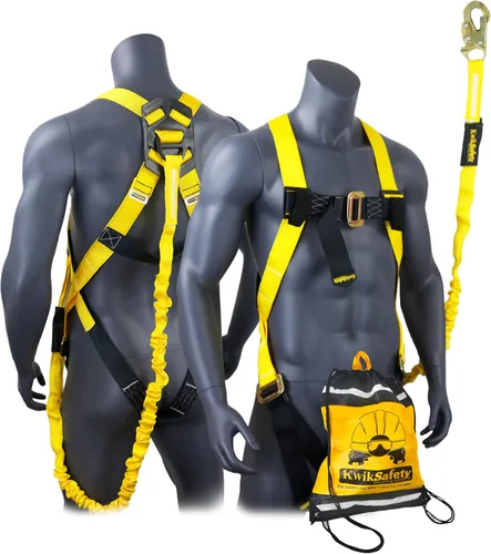 Vista 10 de KwikSafety - SCORPION Safety Harness [w/Attached 6ft Lanyard] Safety Harness Fall Protection Kit ANSI OSHA