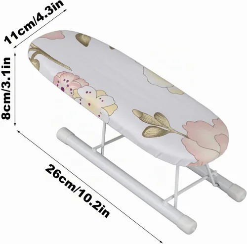 Vista 3 de Tabla de planchar de mesa con patas plegables, mini tabla de planchar plegable que ahorra espacio, manga, puños, cuello, mesa de manejo