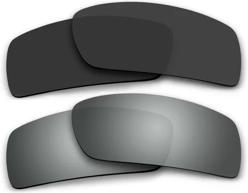 Vista 2 de ACOMPATIBLE Lentes polarizadas de repuesto negro y titanio para gafas de sol Oakley Gascan