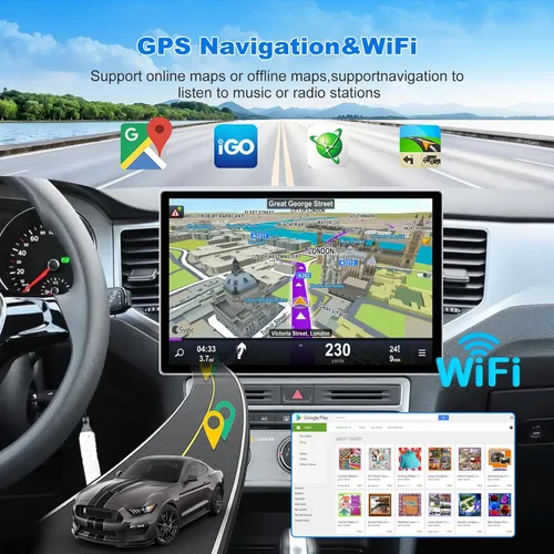 Vista 6 de 6+128GB Android 15 Qualcomm estéreo para coche con CarPlay Android Auto, pantalla táctil QLED de 12 pulgadas Actualización de navegación