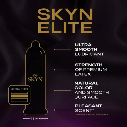Vista 5 de SKYN Elite - Preservativos lubricados ultrafinos sin látex, paquete económico, 46