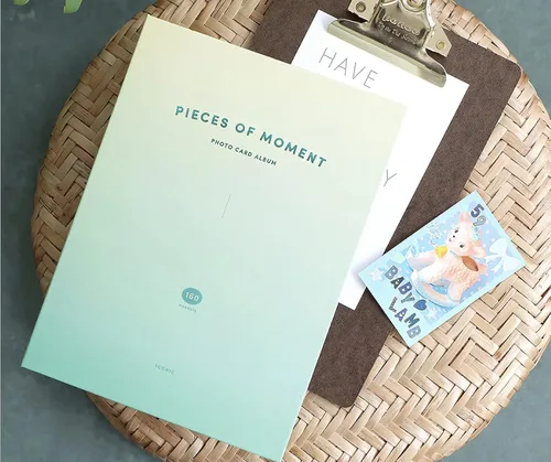 Vista 3 de Álbum de fotos estético simple y encantador coreano de tapa dura para tarjetas fotográficas kpop, polos, polaroides, tarjetas de visita, tarjetas